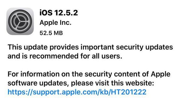 岭口镇苹果手机维修分享iOS12.5.2发布，建议所有老苹果用户安装 